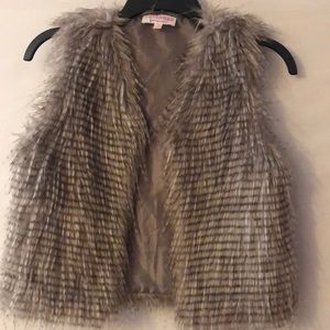 Gray Faux Fur Vest